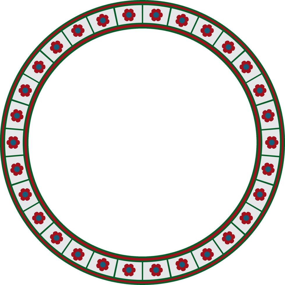 colored round gothic ornament. Medieval European circle, ring, border. Classic pattern of the Germans, Angles, Saxons, Franks. vector