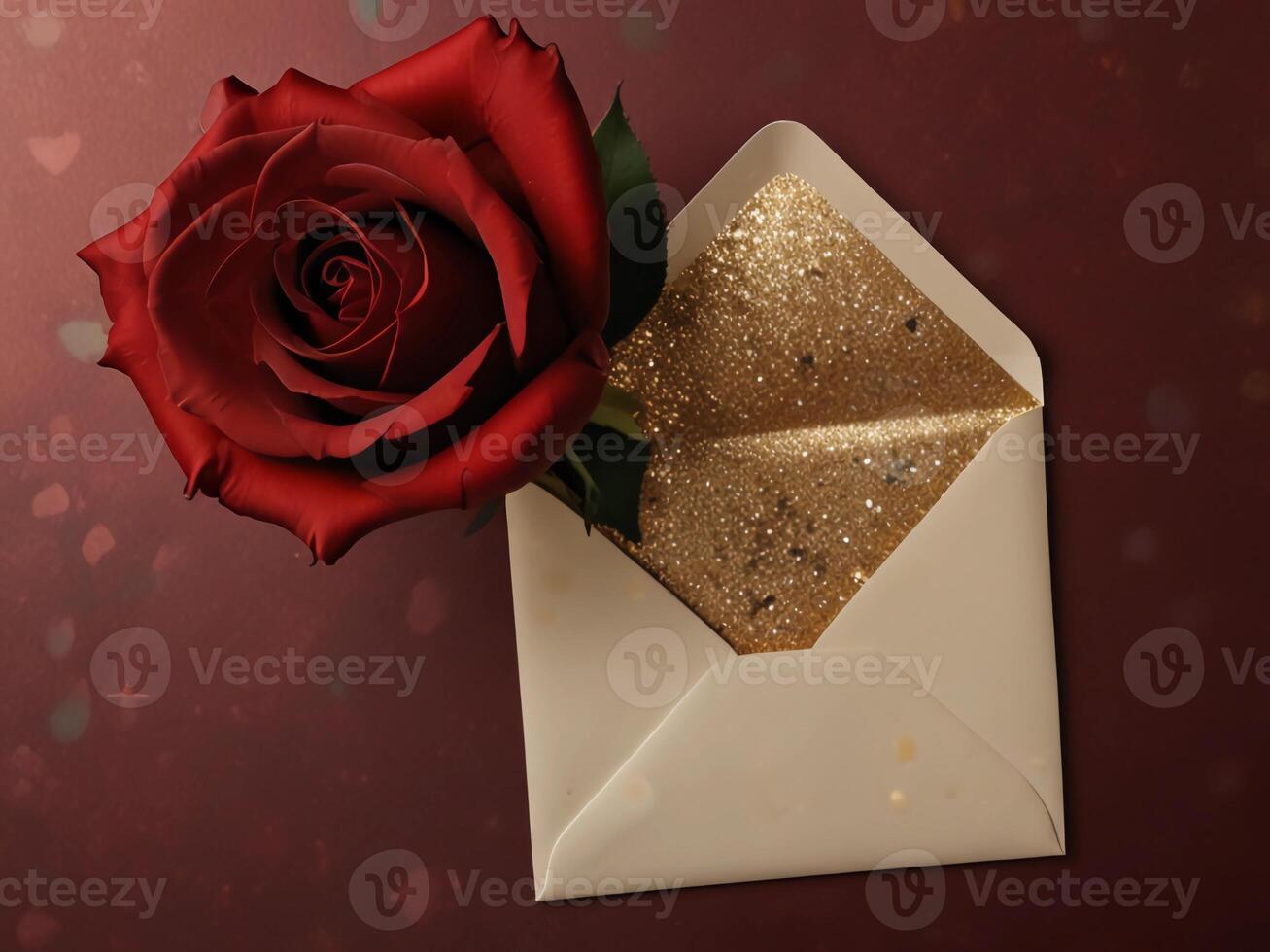 Valentine's Day flat lay composition with gift boxes and hearts on pastel pink background. Flat lay, top view. photo