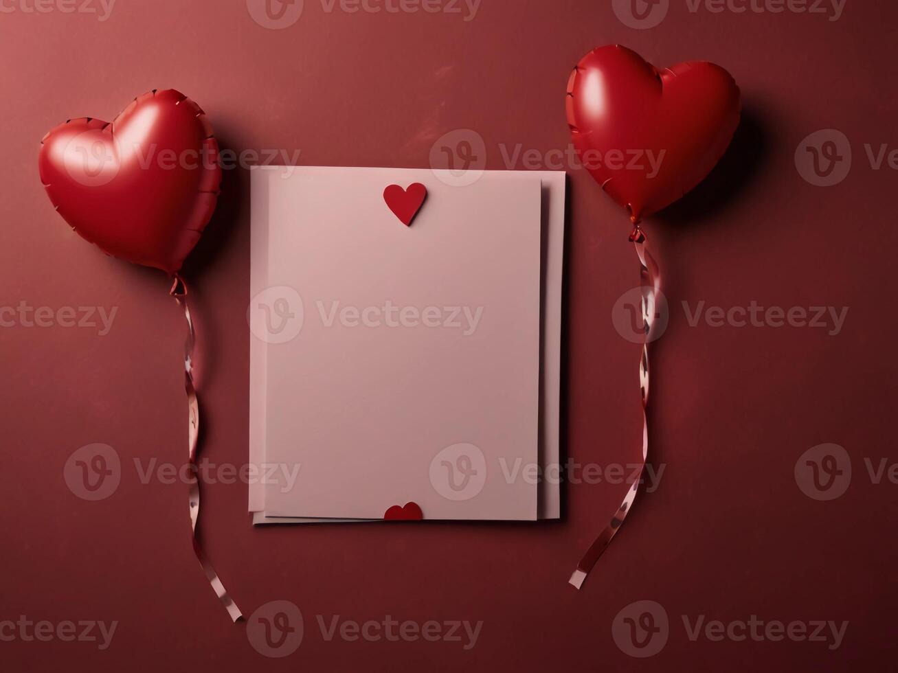Valentine's Day flat lay composition with gift boxes and hearts on pastel pink background. Flat lay, top view. photo
