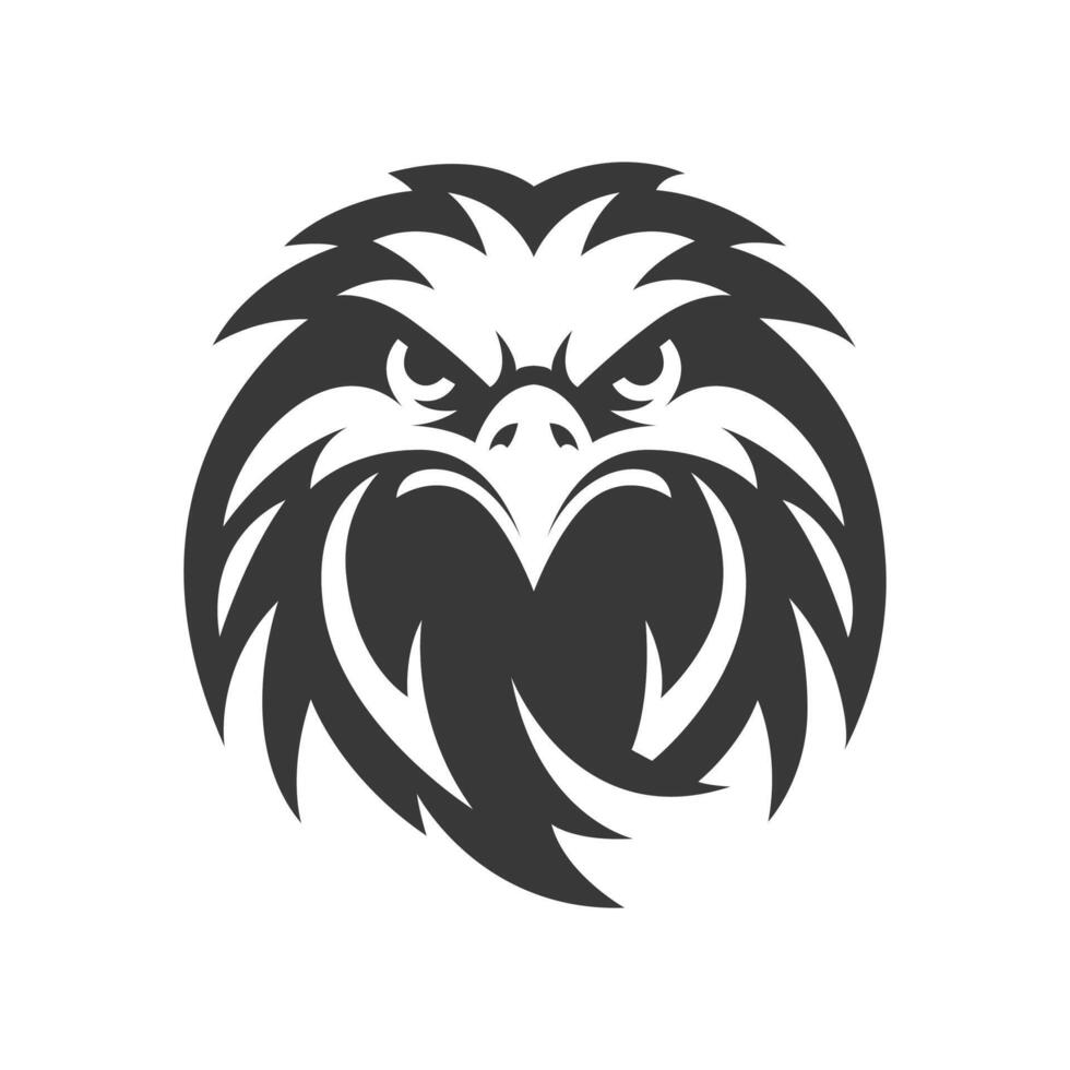 an eagle head logo with a black and white design vector
