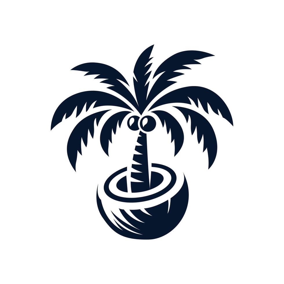 a palm tree with a pot on top of it vector