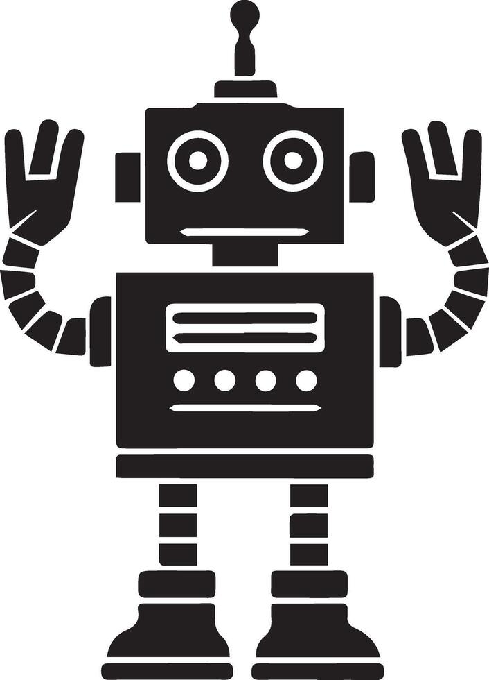 A cute robot silhouette vector