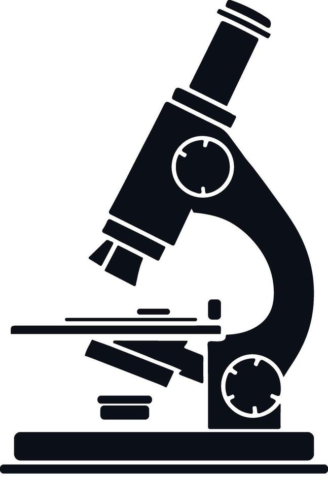 The Art of Science, Microscope Silhouette in Focus vector