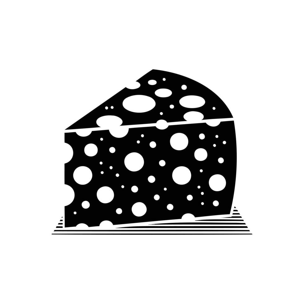 Bold Cheese Texture Silhouette for Food Themed Art and Creative Projects vector