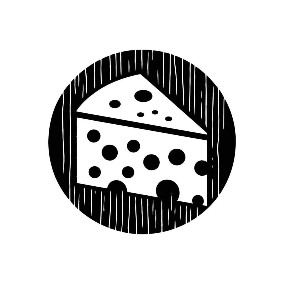 Minimalist Cheese Texture Silhouette Illustration for Engaging Graphic Designs vector