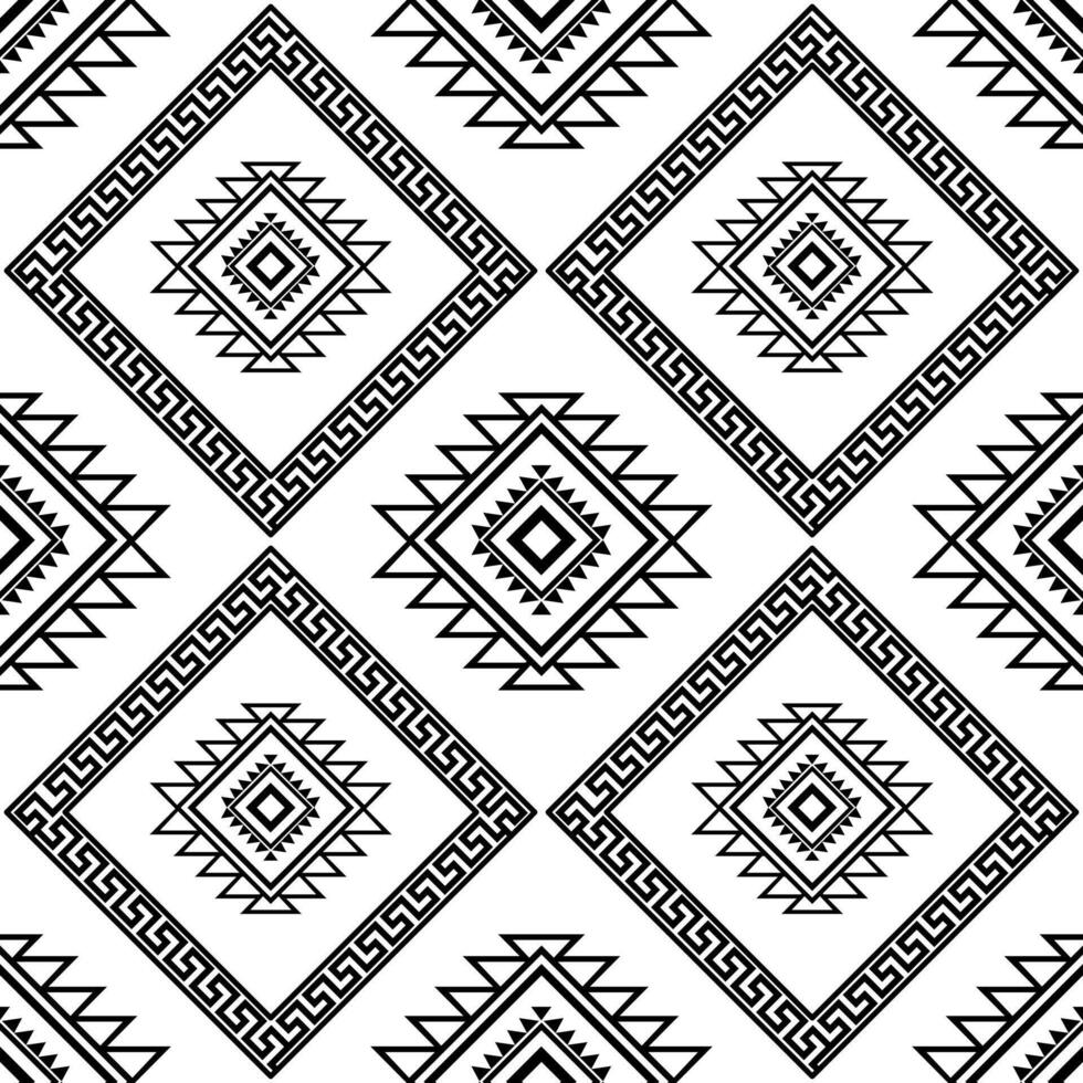 Black Navajo native seamless pattern for fabric. vector