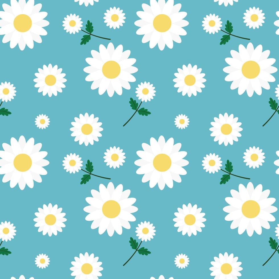 Cute daisy seamless pattern for background fabric greeting cards. vector