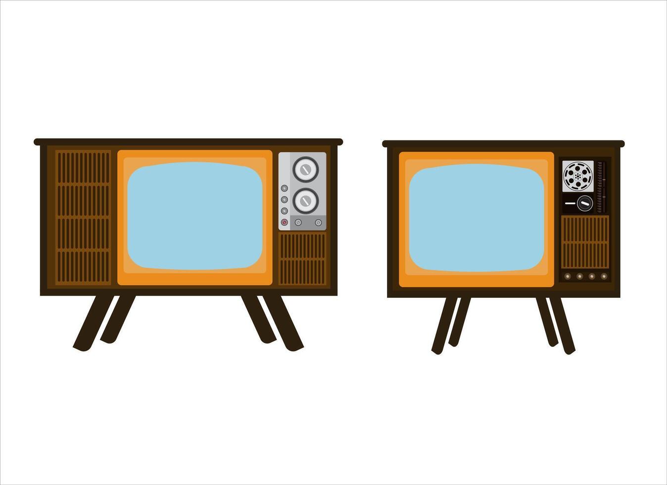 Classic Old Television Media Icons Cartoon vector