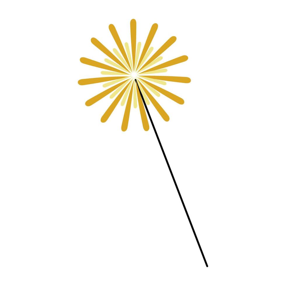 A yellow flower with a black stem. The flower is in the center of the image. The stem is long and thin vector