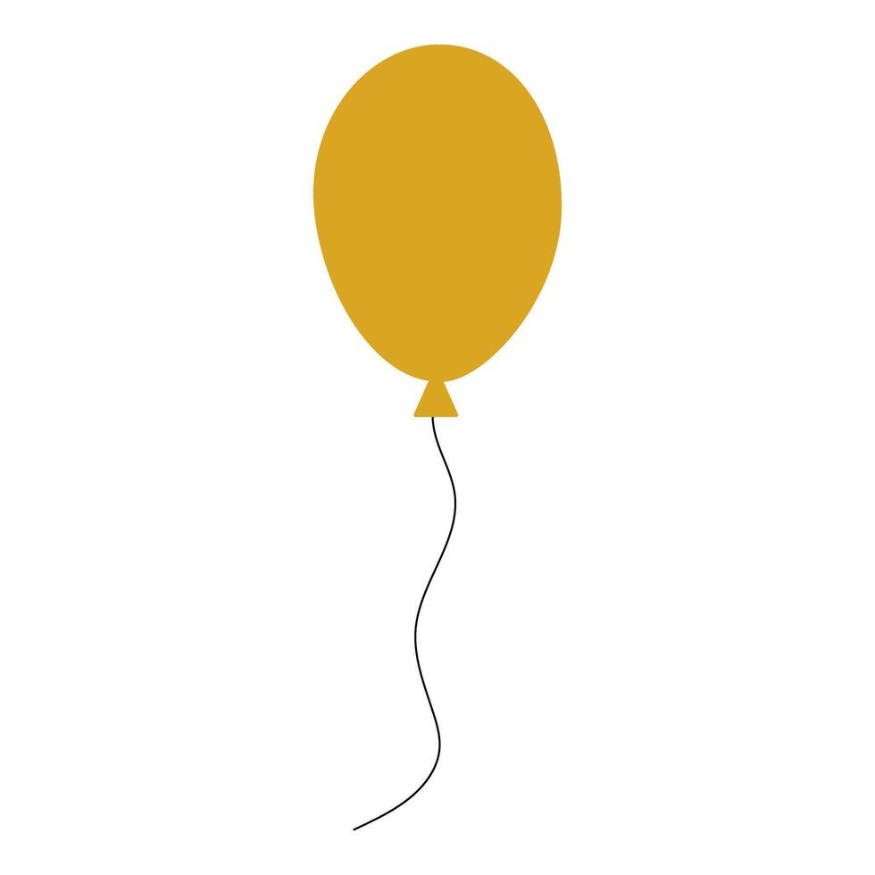 A yellow balloon with a white string. The balloon is not attached to anything vector