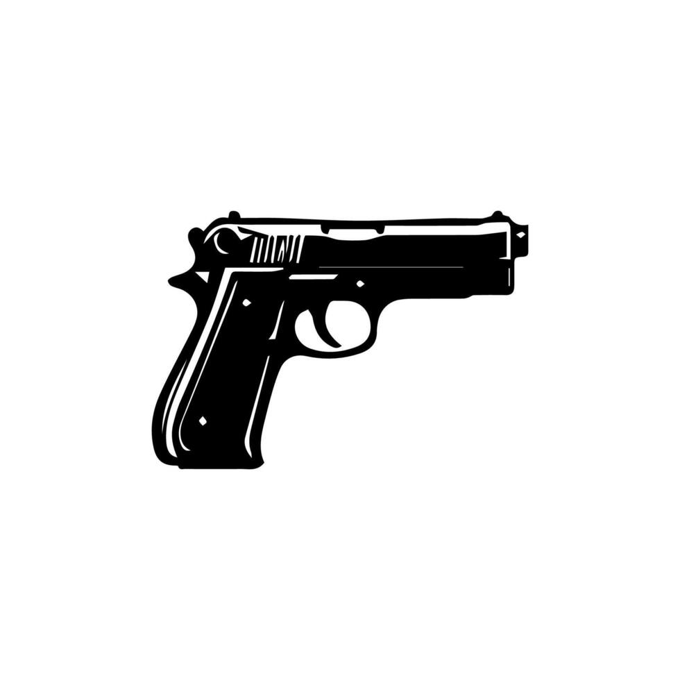 A black and white gun on a white background vector