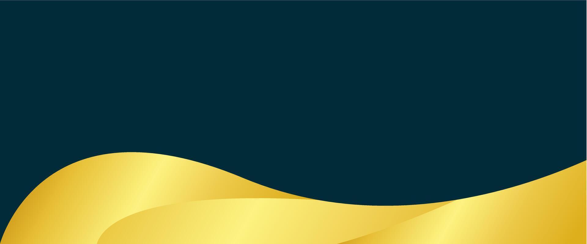 Golden wave background with black background vector