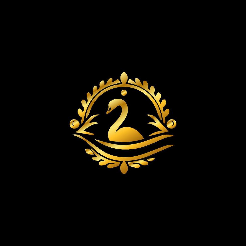 A duck gold logo for a luxury logo vector
