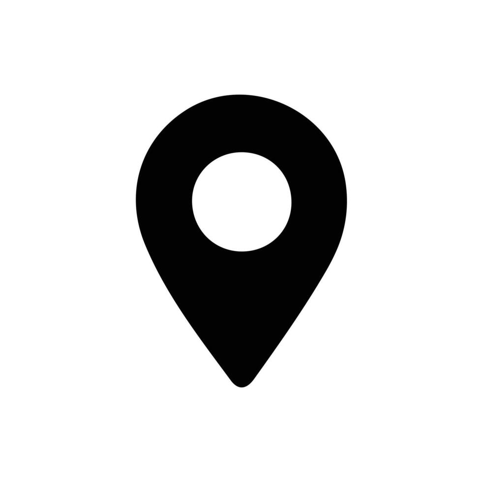 A black pin on a white background vector