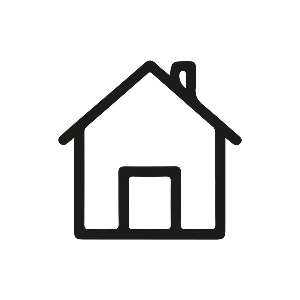 A black and white house icon on a white background vector