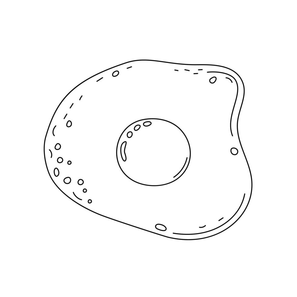 Fried eggs illustration in a simple outline , classic breakfast dish rich in protein. Ideal for menus, posters, or health-focused designs, representing a nutritious, organic meal vector