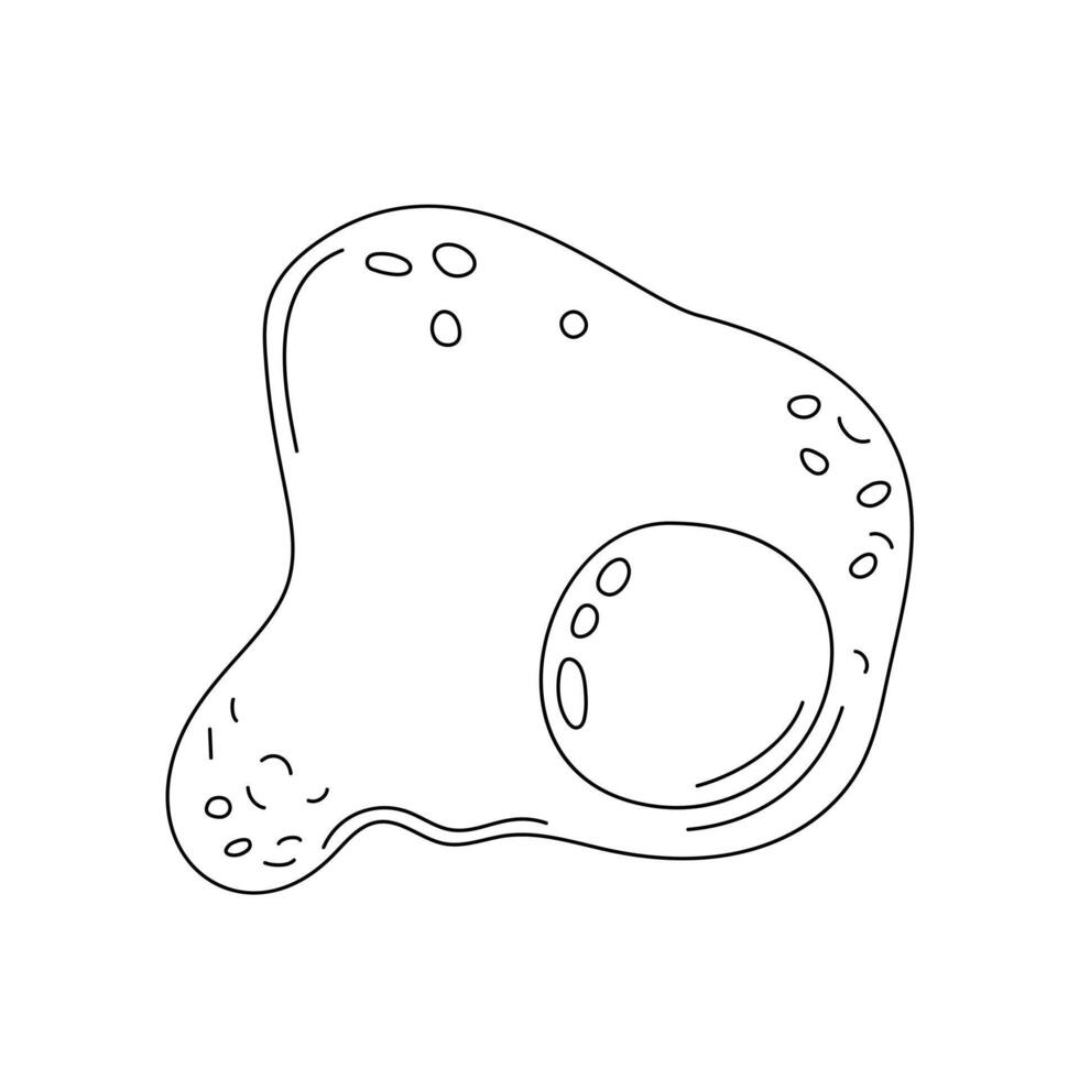 Fried eggs illustration in a simple outline image, classic breakfast dish rich in protein. Ideal for menus, posters, or health-focused designs, representing a nutritious, organic meal vector
