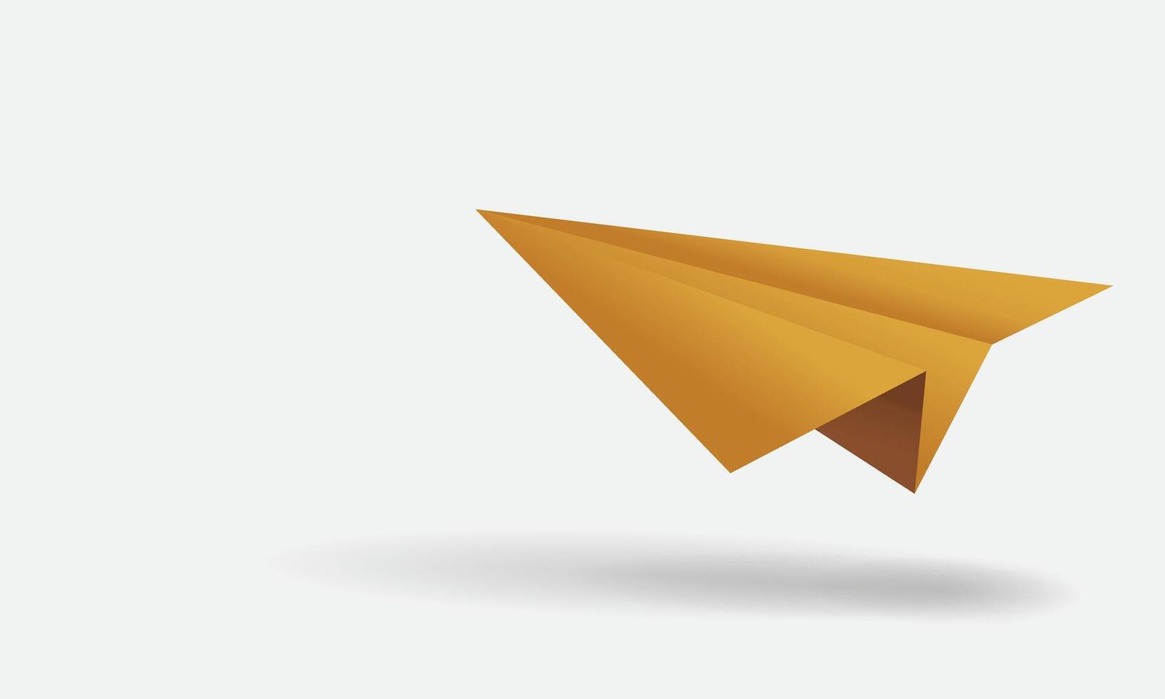 Minimalist Yellow Paper Airplane on White Background vector