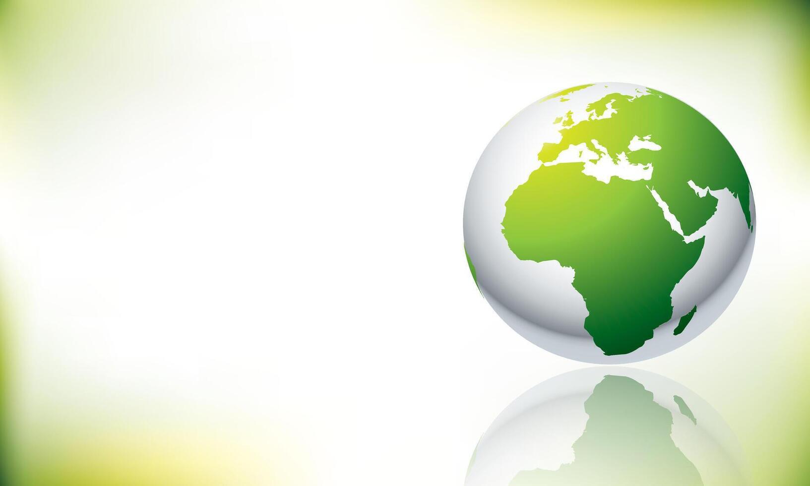 Eco-Friendly Green Globe with Reflection vector
