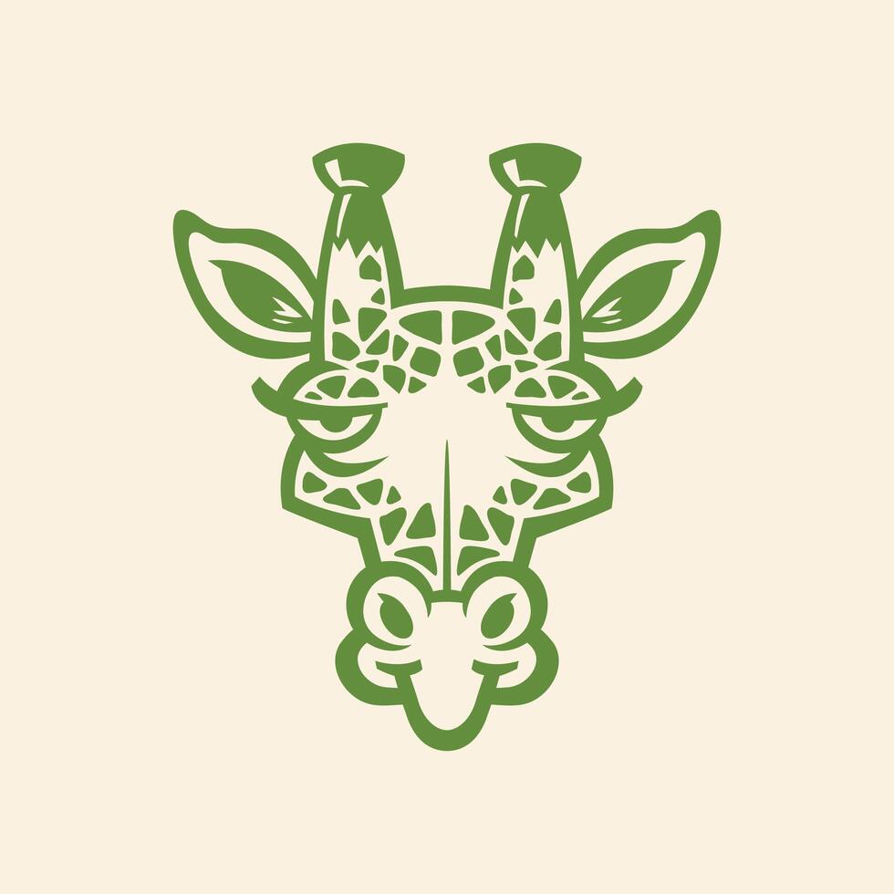 Giraffe face trendy artwork cute abstract illustration colorful applied design vector