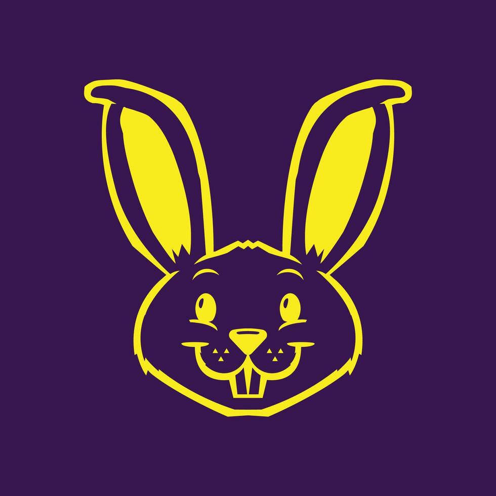 Bunny trendy artwork lovely abstract illustration colorful applied design vector