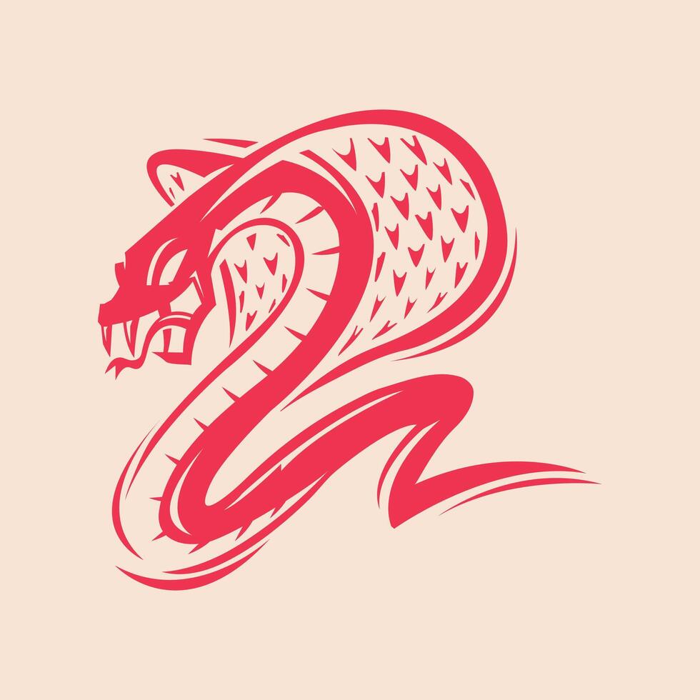 Cobra snake trendy artwork aesthetic abstract illustration colorful practical design vector