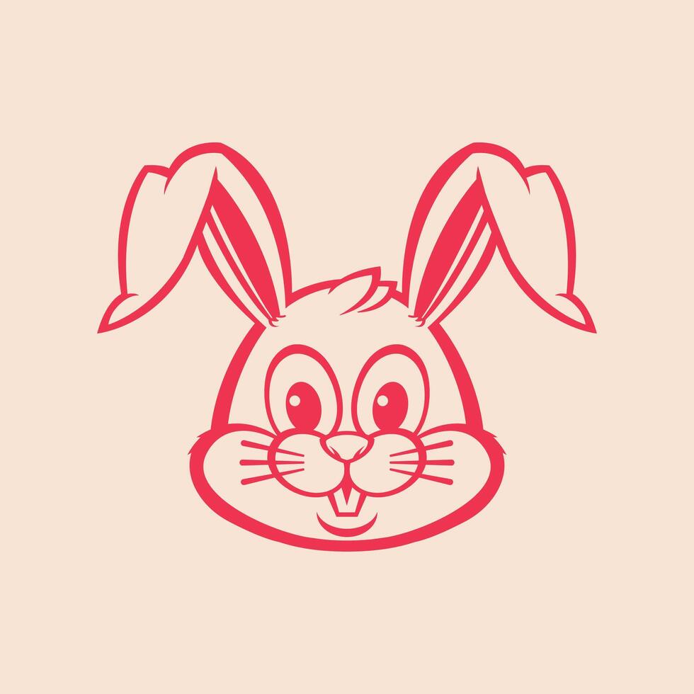 Bunny rabbit trendy artwork aesthetic abstract illustration colorful practical design vector
