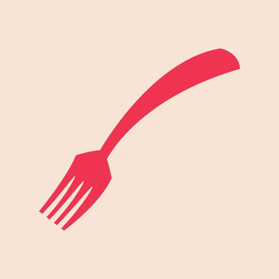 Fork trendy artwork aesthetic abstract illustration colorful practical design vector