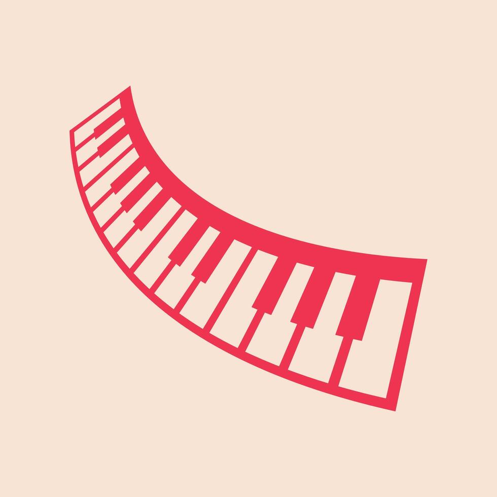 Piano Keyboard trendy artwork aesthetic abstract illustration colorful practical design vector