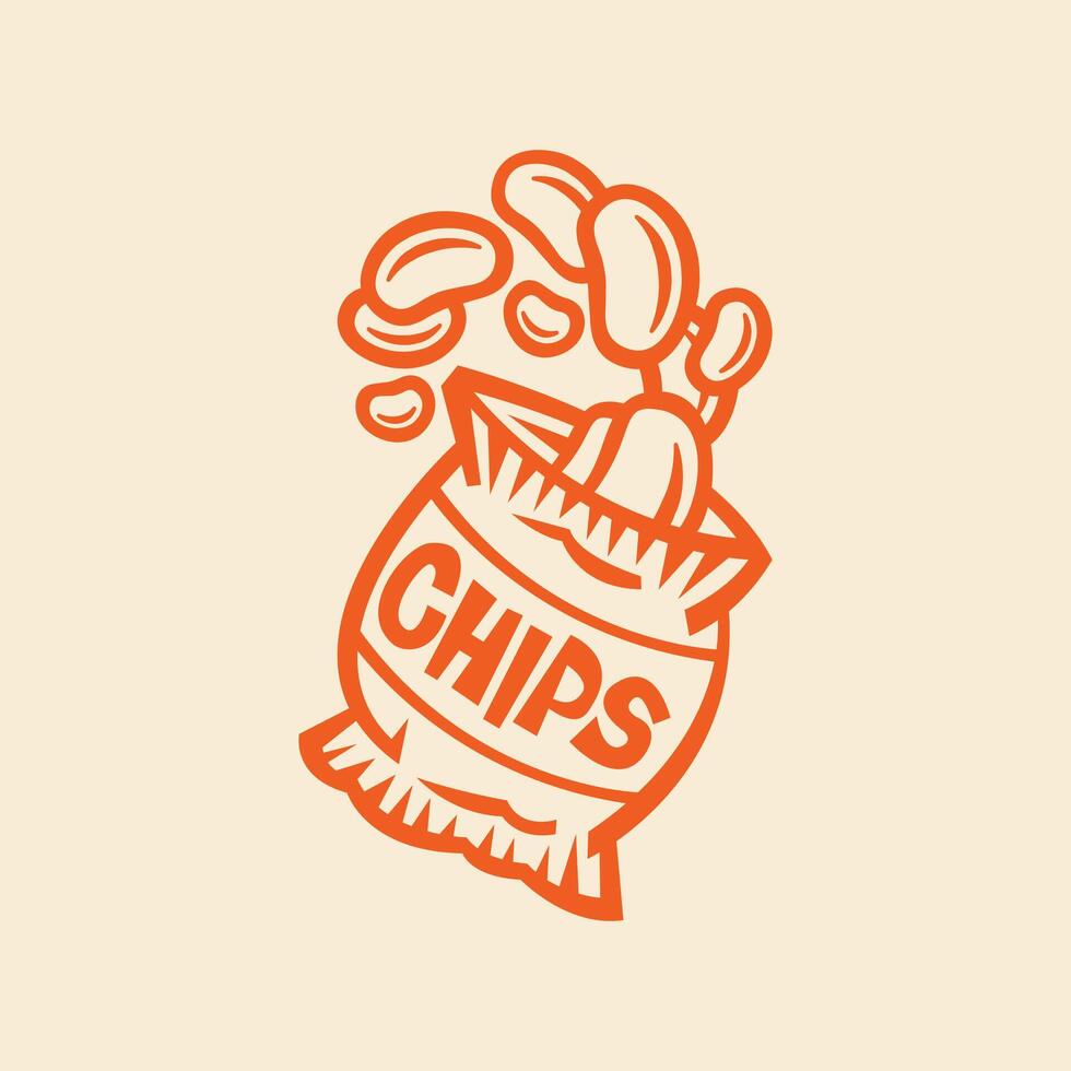 Potato Chips trendy artwork fetching abstract illustration colorful practical design vector