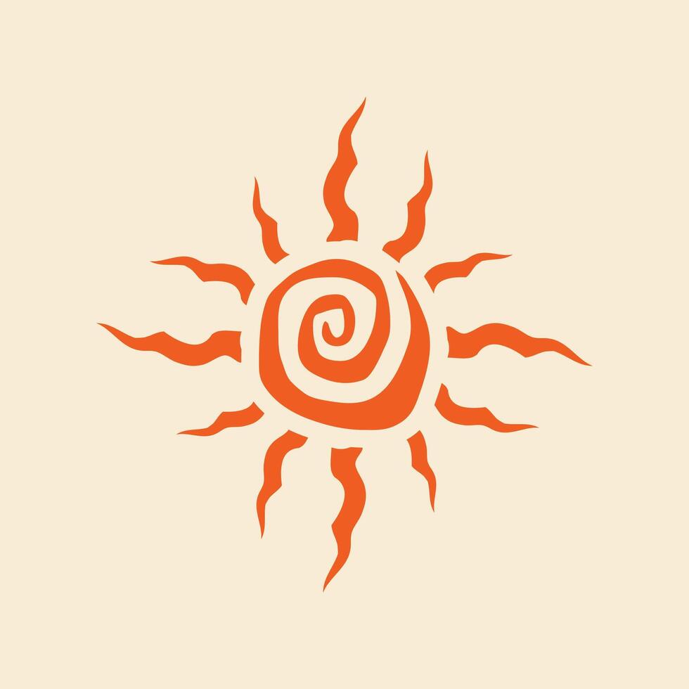 Tribal Sun Spiral trendy artwork fetching abstract illustration colorful practical design vector