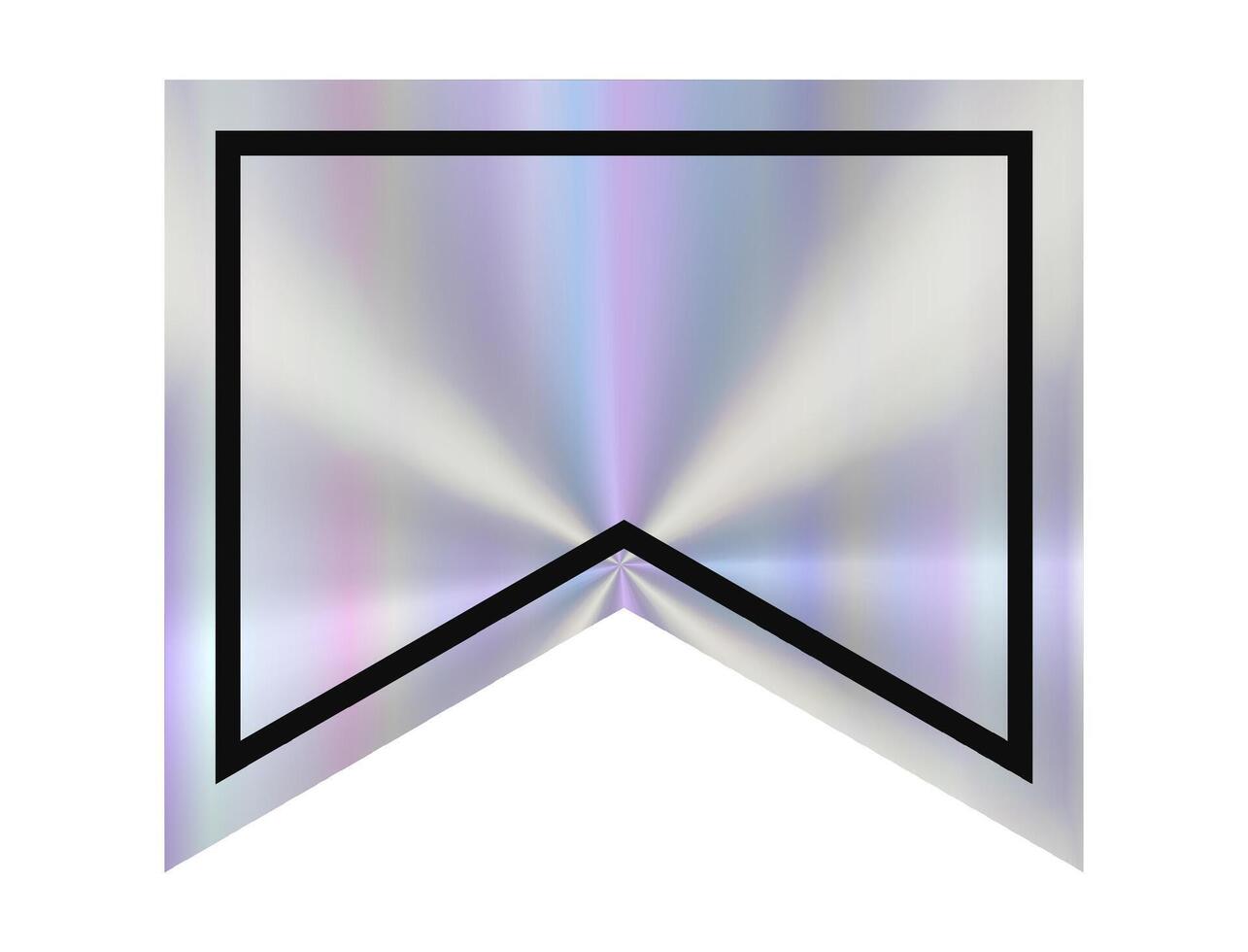 Shiny holographic banner of save sing of social media. Hologram effect sticker vector
