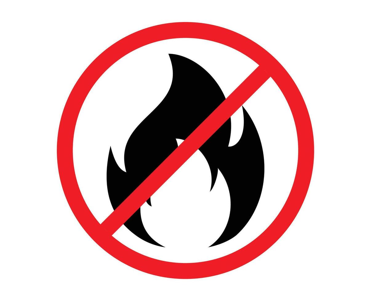 Sign Prohibiting Lighting Fire or No Lighter fire Symbol Sign vector