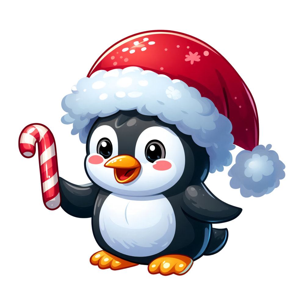 Cute Christmas penguin. Clipart is a great choice for creating cards, invitations, party supplies and decorations. png