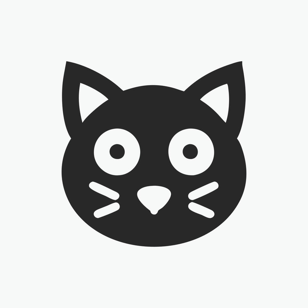 A black cat icon on a white background vector