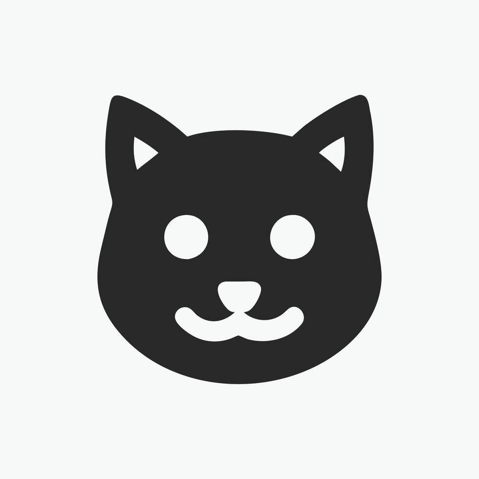 A black cat head icon on a white background vector