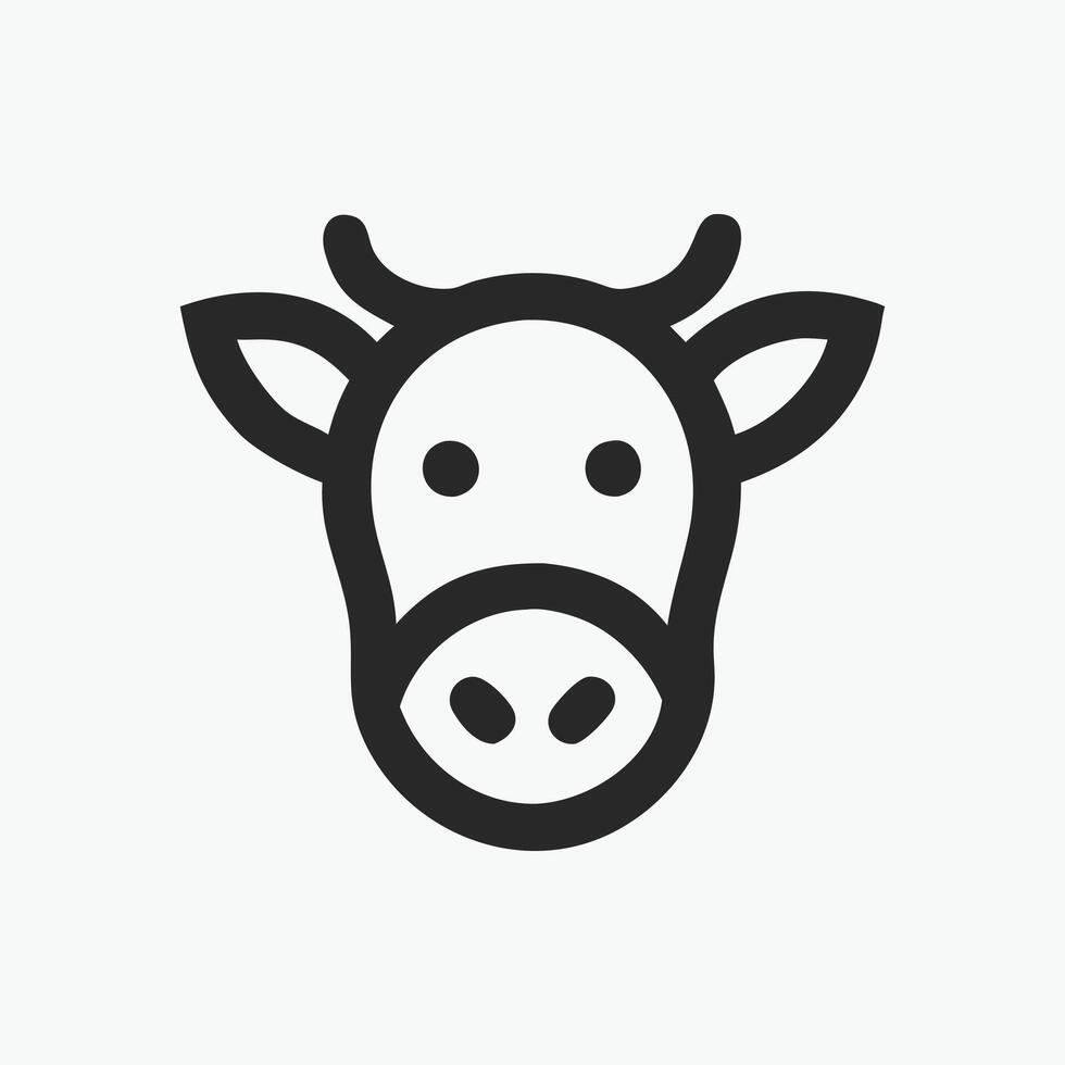 A cow head icon on a white background vector