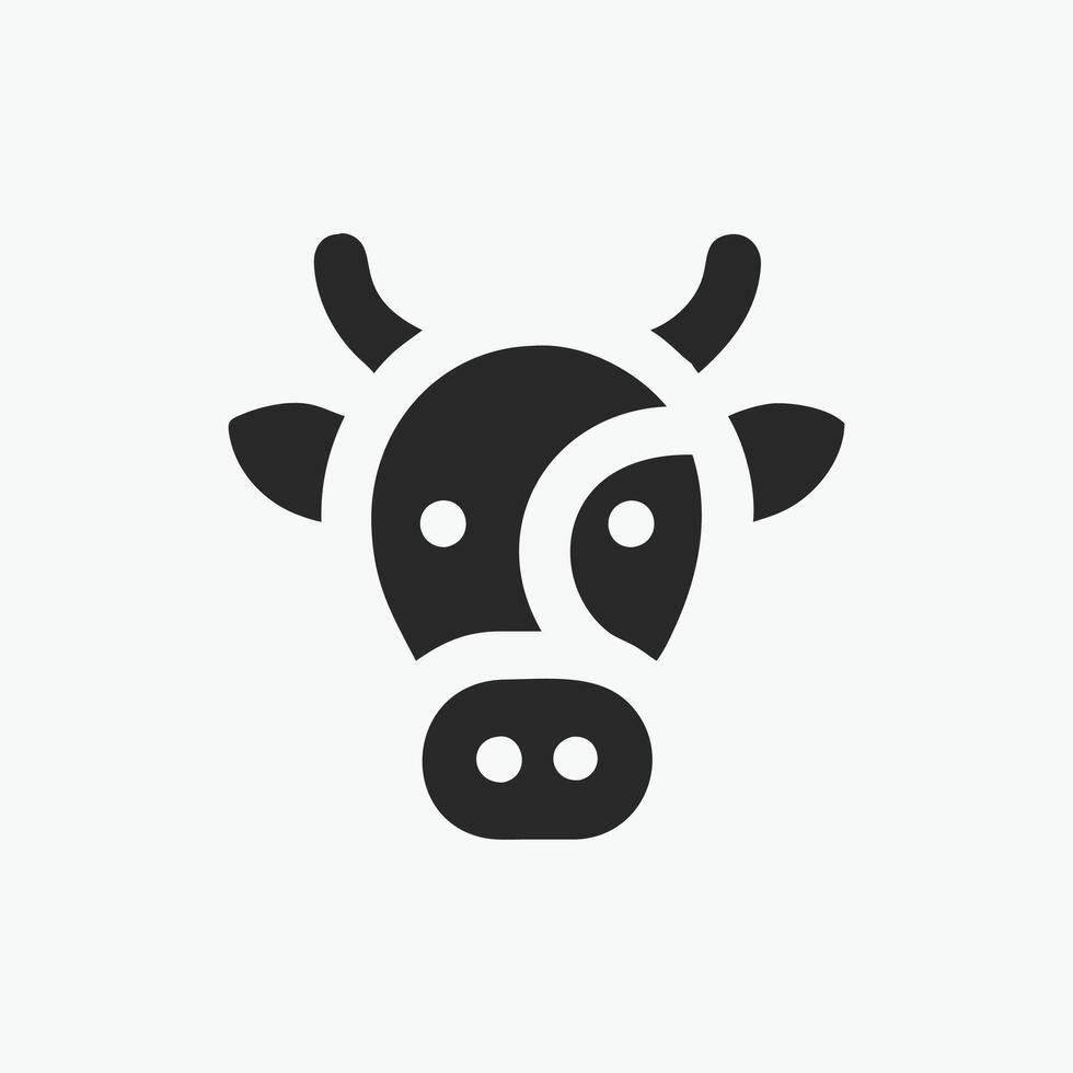 A cow head icon on a white background vector