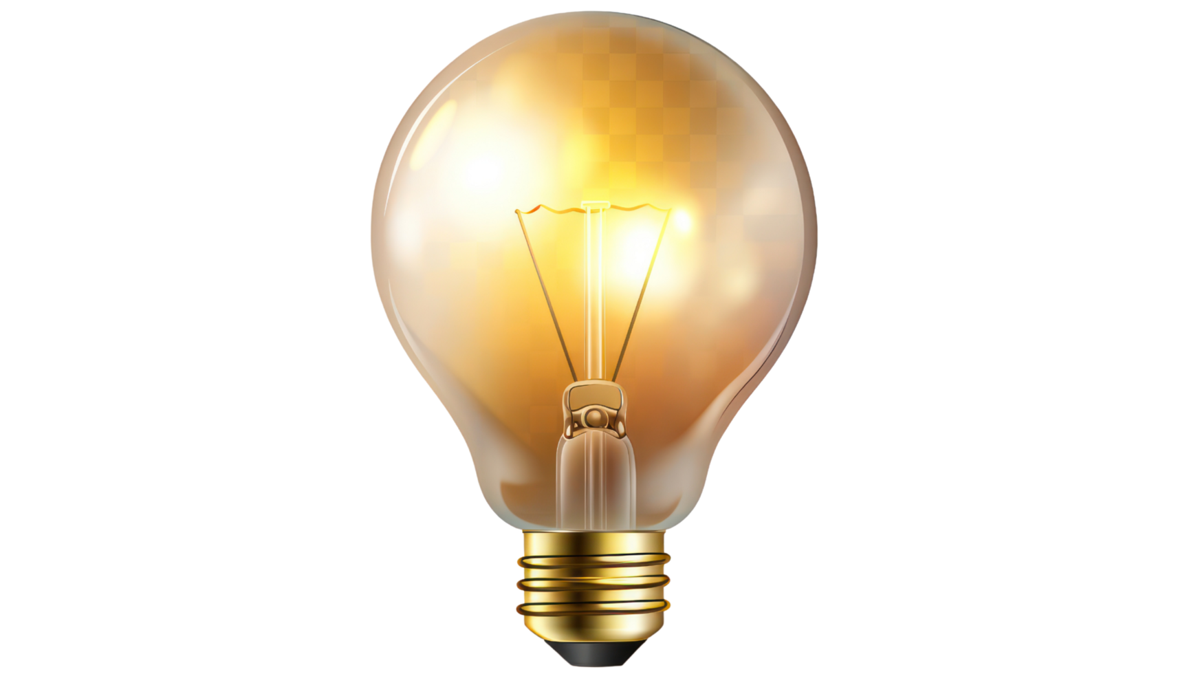 A light bulb is lit up and shining brightly png