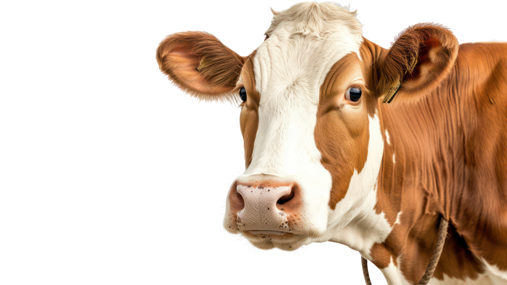 A cow with a white face and brown body png