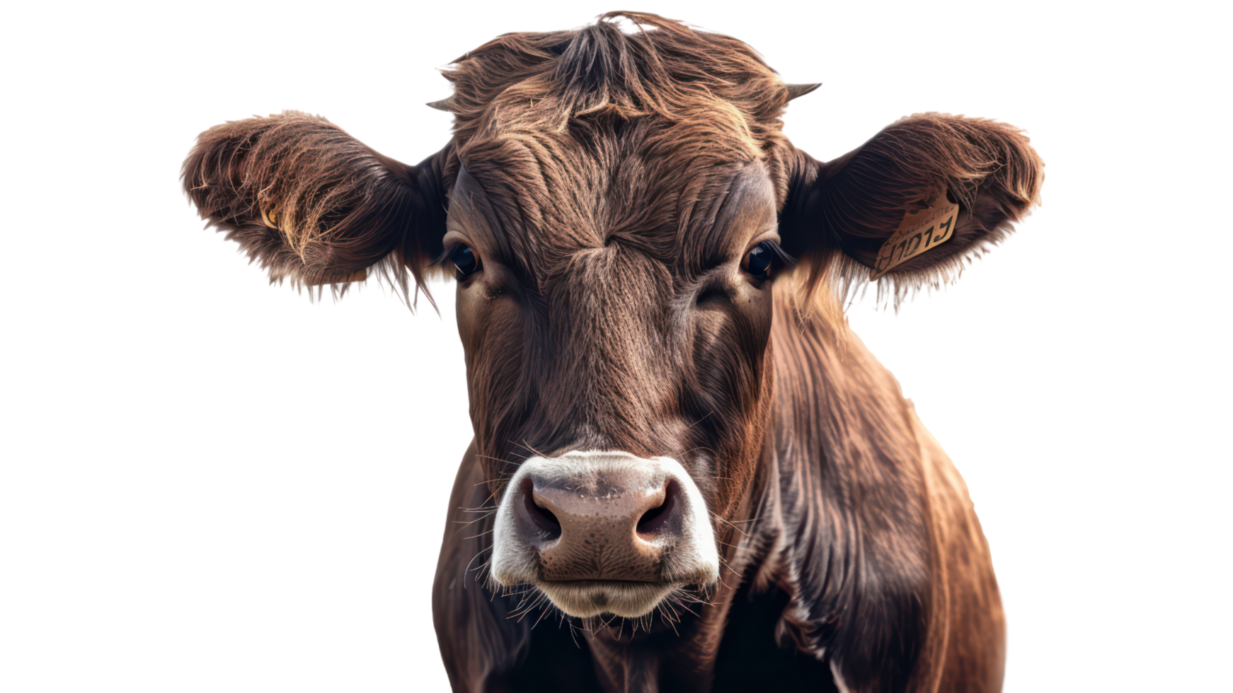 A cow with its head turned to the side png