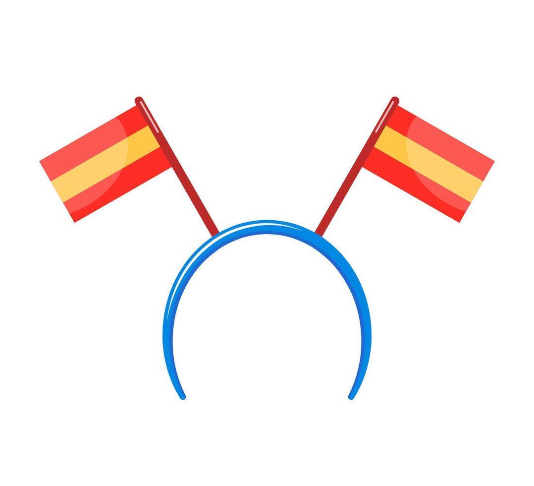 Fans hair band with flags, icon. Soccer fans attribute. Fan support sport illustration. vector