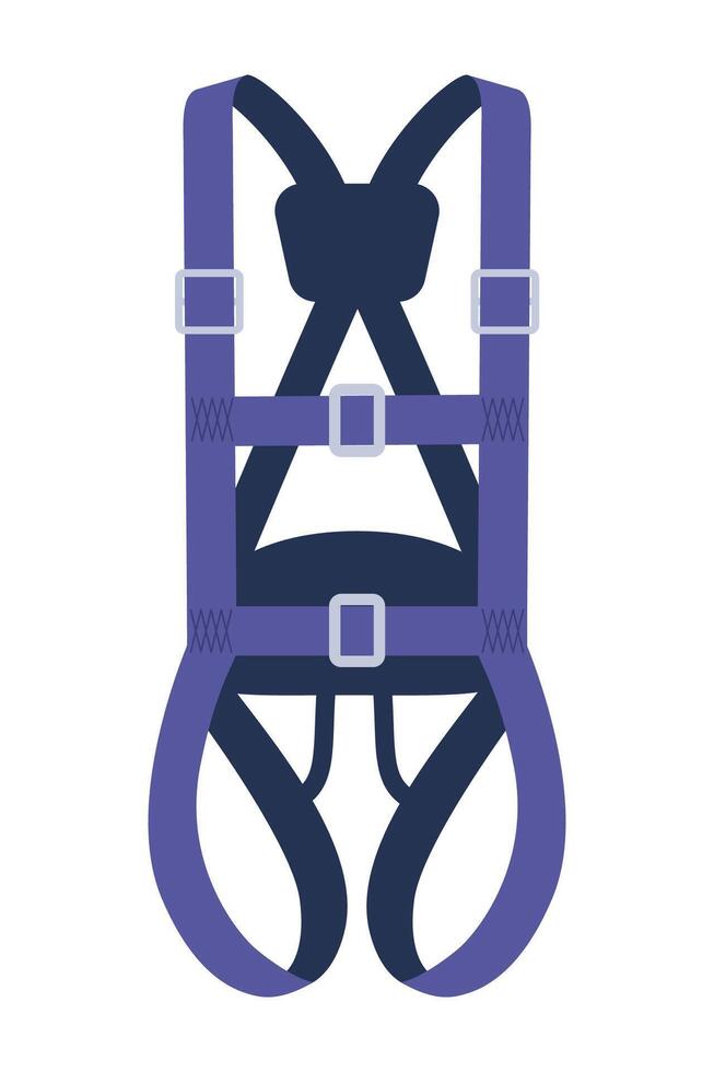Full body harness. Rope climbing harnesses, work gear, sport risk. Safety gear of protective equipment for work at height to avoid fall. Fall protection. illustration. vector