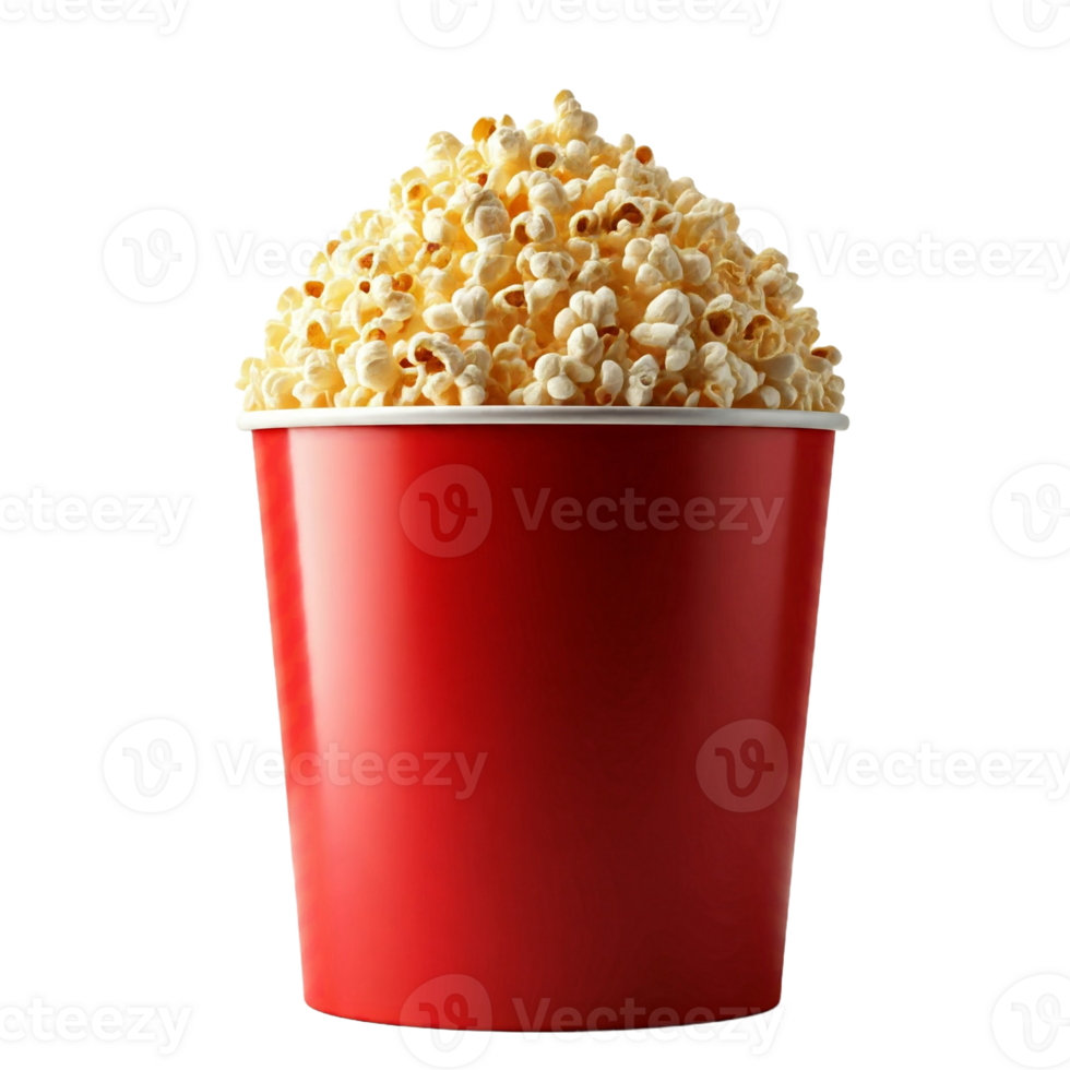 Visually Appealing Red Popcorn Bucket Isolated png