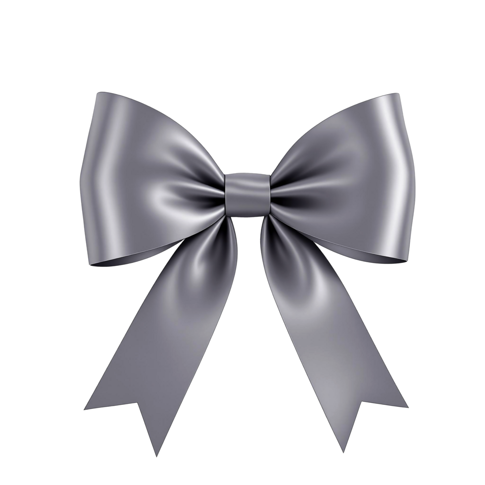 Glossy 3D Single Color Ribbon Bow png