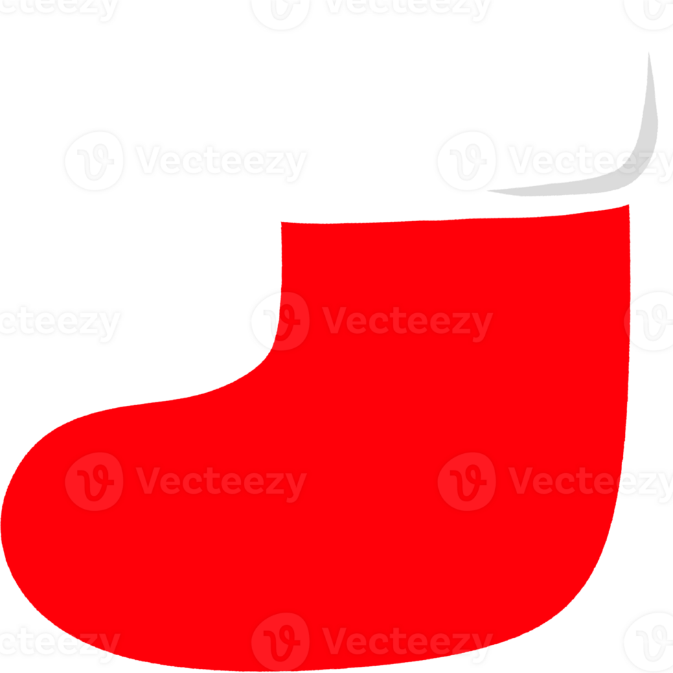 Christmas stocking for gifts from Santa Claus. Christmas sock icon. Christmas concept for decoration png