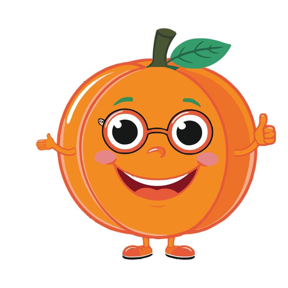 An orange character with glasses and a thumbs up vector