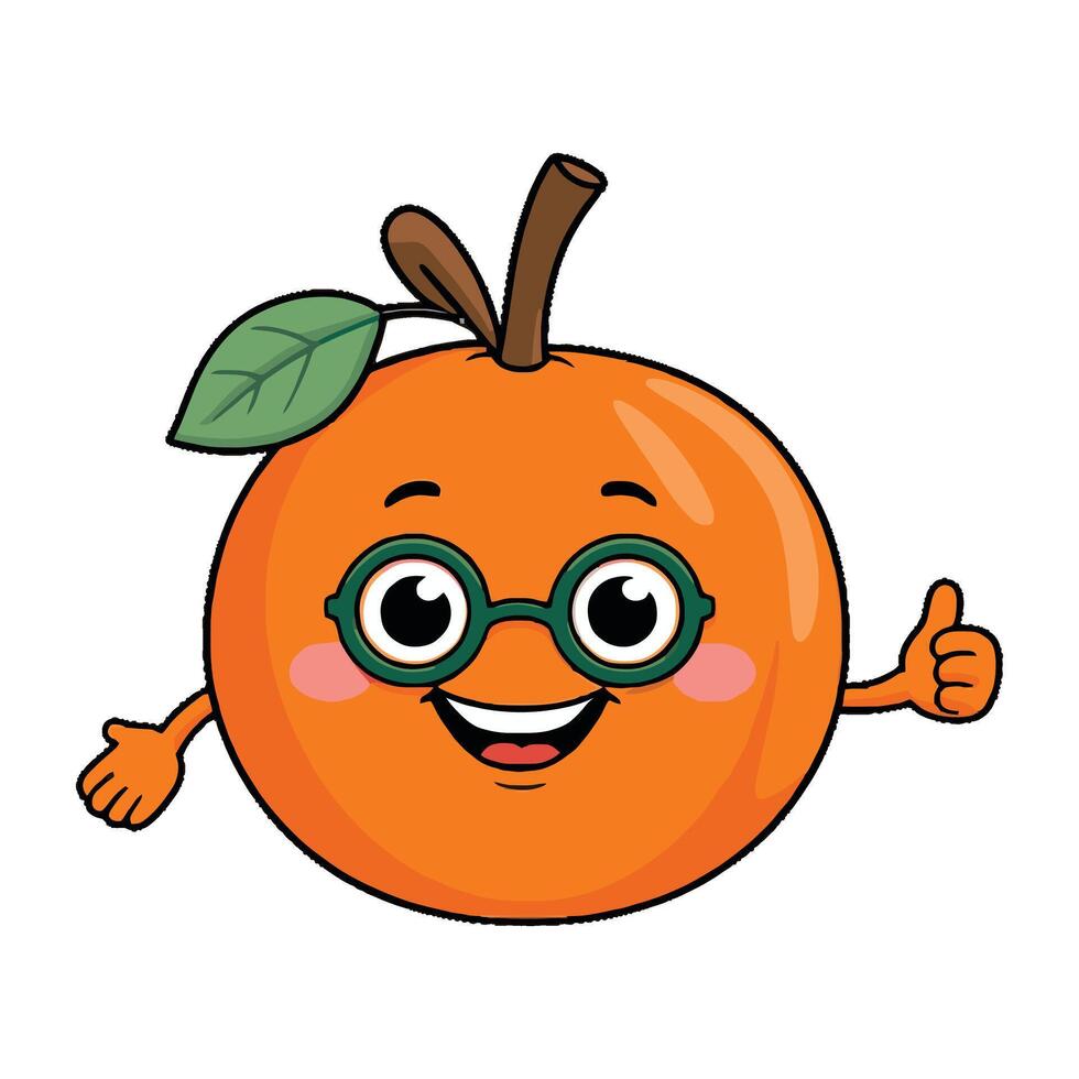 An orange character with glasses and a thumbs up vector
