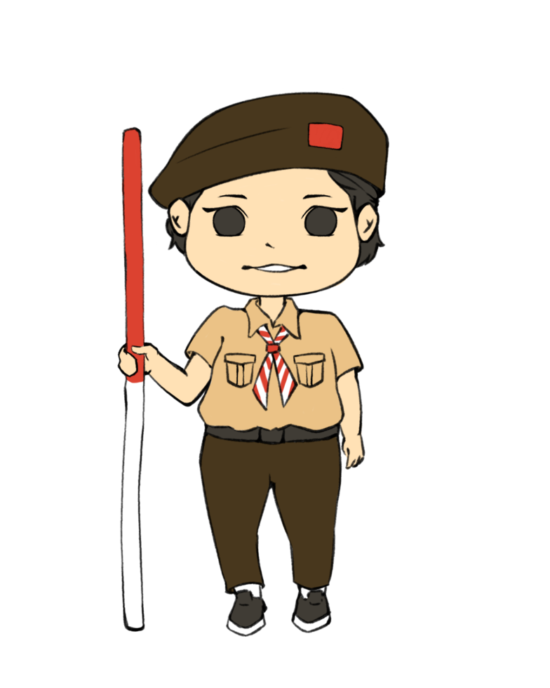 children in Indonesian scout uniforms png