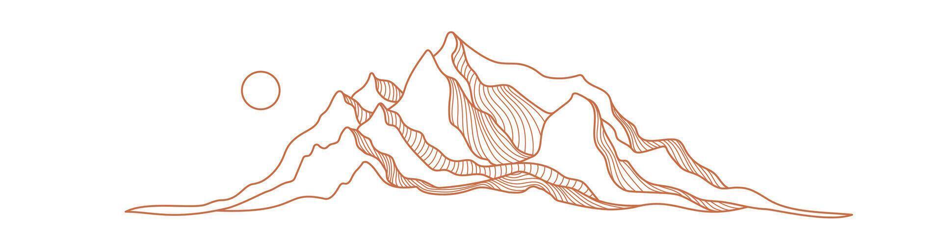 Abstract line mountain. texture landscape vector